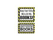Hands Mitts Off BOOKS Sticker Set 5 x 4.5 and 5 x 3
