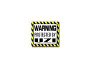 Warning Protected by UZI Sticker 5 width X 4.5 height