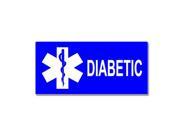 Diabetic With Star Of Life Sticker 7 width X 3.3 height