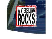 Waterskiing Rocks Sticker 5 width X 5 height