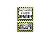 Hands Mitts Off REMOTE Sticker Set 5 x 4.5 and 5 x 3