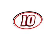 10 Racing Number Red Black Sticker 5.5 width X 3.25 height