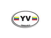 YV VENEZUELA Country Oval Flag Sticker 5.5 width X 3.5 height
