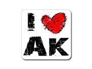 I Love Heart AK ALASKA Sticker 5 width X 5 height