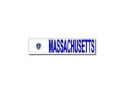 Massachusetts With State Flag Sticker 8.5 width X 2 height