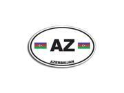 AZ AZERBAIJAN Country Oval Flag Sticker 5.5 width X 3.5 height