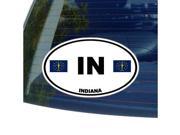 IN INDIANA State Oval Flag Sticker 5.5 width X 3.5 height