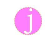 Letter Initial J Pink Orange Sticker 4.5 width X 4.5 height
