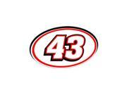 43 Racing Number Red Black Sticker 5.5 width X 3.25 height