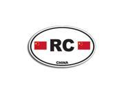 RC CHINA Country Oval Flag Sticker 5.5 width X 3.5 height
