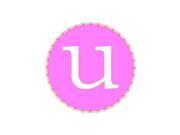 Letter Initial U Pink Orange Sticker 4.5 width X 4.5 height