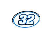32 Number Racing Blue Black Sticker 5.5 width X 3.5 height