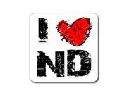 I Love Heart ND NORTH DAKOTA Sticker 5 width X 5 height