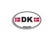 DK DENMARK Country Oval Flag Sticker 5.5 width X 3.5 height