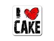 I Love Heart CAKE Sticker 5 width X 5 height