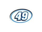 49 Number Racing Blue Black Sticker 5.5 width X 3.5 height