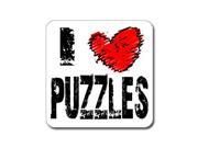 I Love Heart PUZZLES Sticker 5 width X 5 height