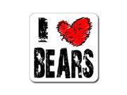 I Love Heart BEARS Collecting Sticker 5 width X 5 height