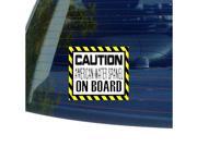 Caution AMERICAN WATER SPANIEL on Board Sticker 5 width X 4.5 height