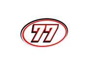 77 Racing Number Red Black Sticker 5.5 width X 3.25 height