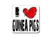 I Love Heart GUINEA PIGS Sticker 5 width X 5 height
