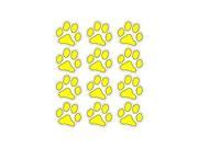 Small YELLOW Paw Prints Sheet of 12 Opaque Stickers 1.5 width X 1.5 height each