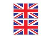 United Kingdom UK Great Britain Country Flag Sheet of 2 Stickers 4 width each