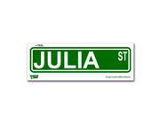 Julia Street Road Sign Sticker 8.25 width X 2 height
