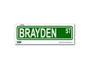 Brayden Street Road Sign Sticker 8.25 width X 2 height