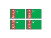 Turkmenistan Country Flag Sheet of 4 Stickers 3 width each