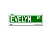 Evelyn Street Road Sign Sticker 8.25 width X 2 height