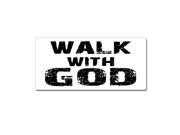 Walk With God Distressed Sticker 7 width X 3.3 height