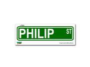 Philip Street Road Sign Sticker 8.25 width X 2 height