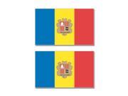 Andorra Country Flag Sheet of 2 Stickers 4 width each