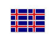 Iceland Country Flag Sheet of 4 Stickers 3 width each