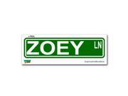 Zoey Street Road Sign Sticker - 8.25 Zoey Street Road Sign Sticker - 8.25