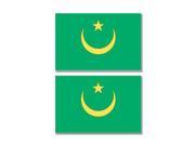 Mauritania Country Flag Sheet of 2 Stickers 4 width each