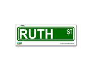 Ruth Street Road Sign Sticker 8.25 width X 2 height