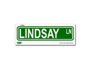 Lindsay Street Road Sign Sticker 8.25 width X 2 height