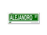 Alejandro Street Road Sign Sticker 8.25 width X 2 height