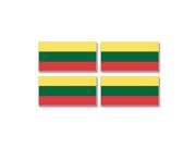 Lithuania Country Flag Sheet of 4 Stickers 3 width each