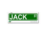 Jack Street Road Sign Sticker 8.25 width X 2 height