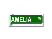 Amelia Street Road Sign Sticker 8.25 width X 2 height