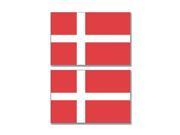 Denmark Country Flag Sheet of 2 Stickers 4 width each