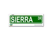 Sierra Street Road Sign Sticker 8.25 width X 2 height