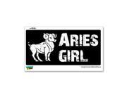 Aries Girl Zodiac Horoscope Sign Sticker 7 width X 3.3 height