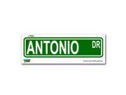Antonio Street Road Sign Sticker 8.25 width X 2 height