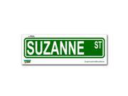 Suzanne Street Road Sign Sticker 8.25 width X 2 height
