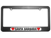 Santa Barbara Love with Hearts License Plate Tag Frame