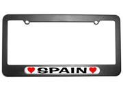 Spain Love with Hearts License Plate Tag Frame